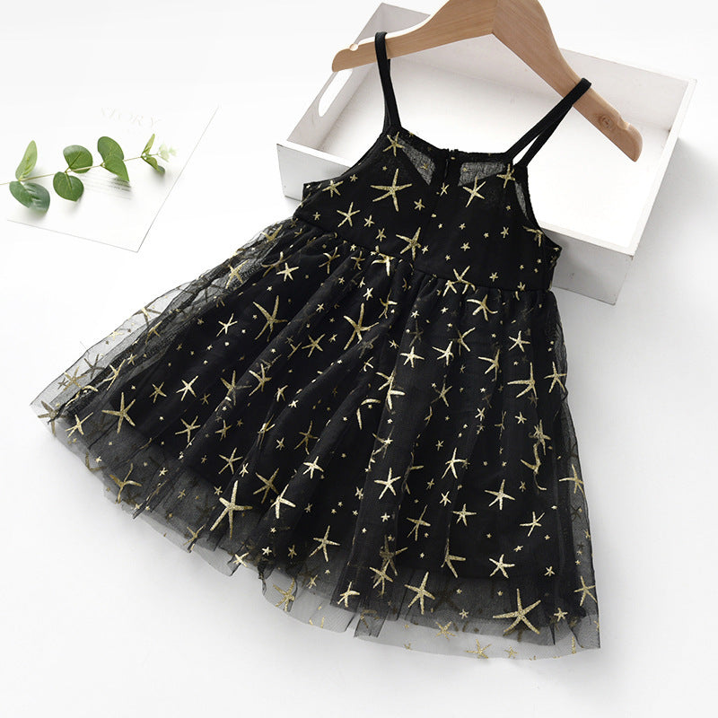 Super Western Style Sling And Tutu Skirt For Little Girl Net Yarn Princess Dress