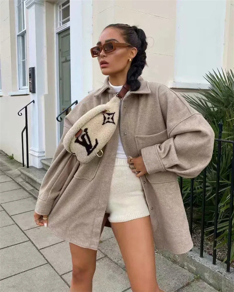 Woolen Coat Autumn And winter New Women's Style Thin And Thick Coat