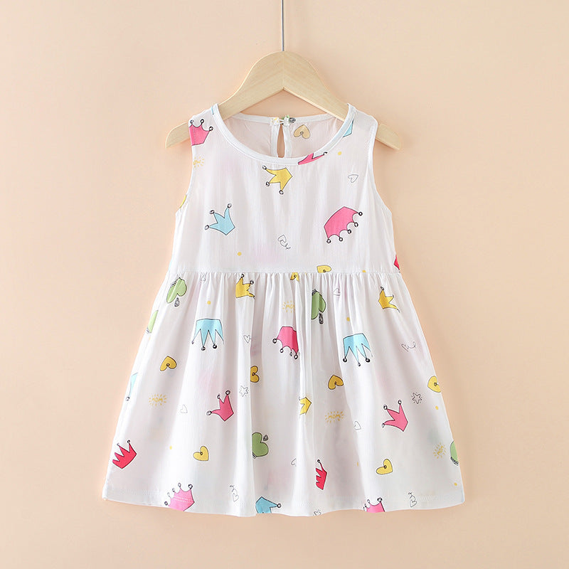 Children's Western Style Children's Clothing Summer Dress Female Net Red Little Girl Skirt