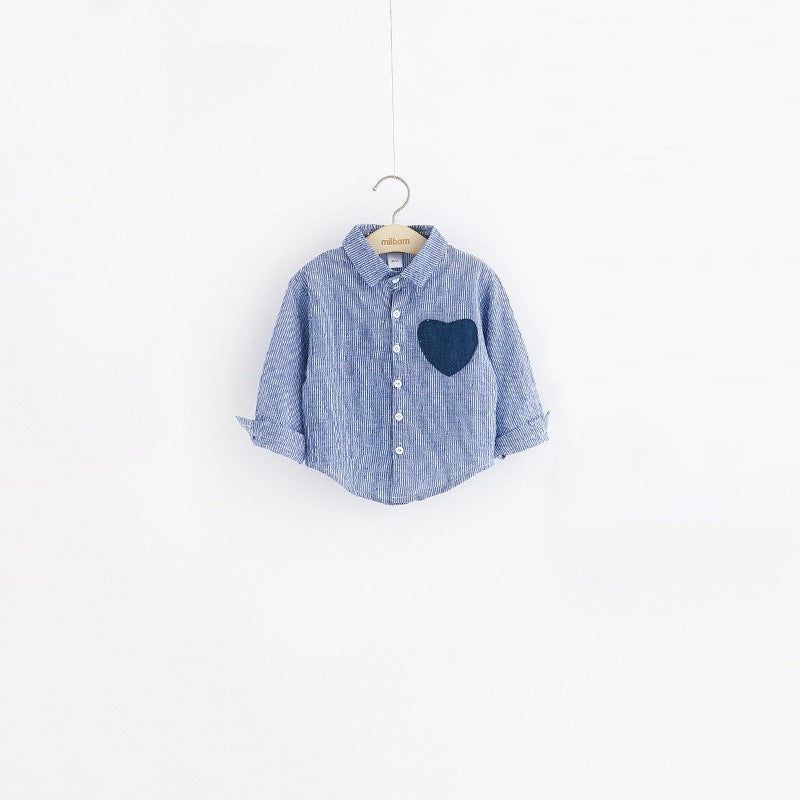 Lapel long sleeve girls shirt dress