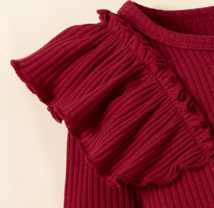 Girls' Fashion Tight Romper With Printed Trousers