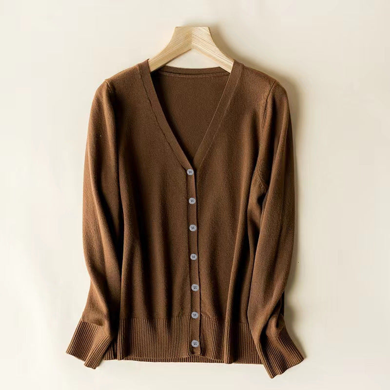 Autumn And Winter New V-neck Knitwear Long-sleeved Cardigan