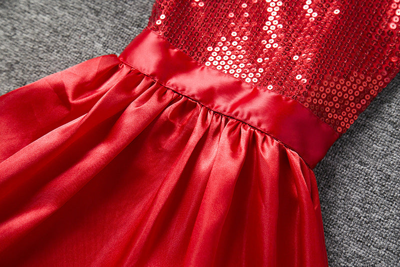 Christmas white fleece bow dress