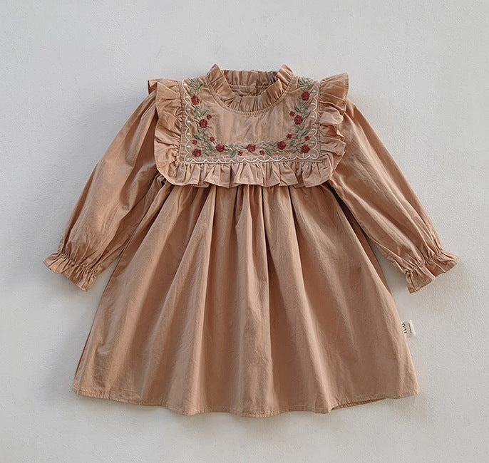 Autumn Ruffled Long Sleeve Girl Princess Skirt