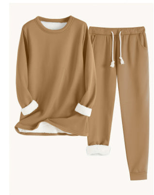 Solid Color Casual And Comfortable Thermal Quilted Homewear Suits