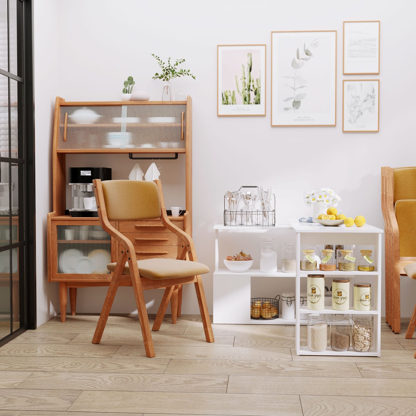 360 Rotating Home Office Desk L Shaped Corner Computer Desk With Storage Shelves, Writing Table Workstation, White