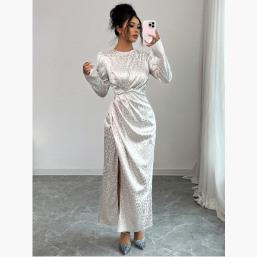 Elegant Style Printed Long-sleeved Dress For Women