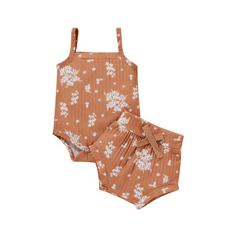 Girls Romper Suit Shorts Two Piece