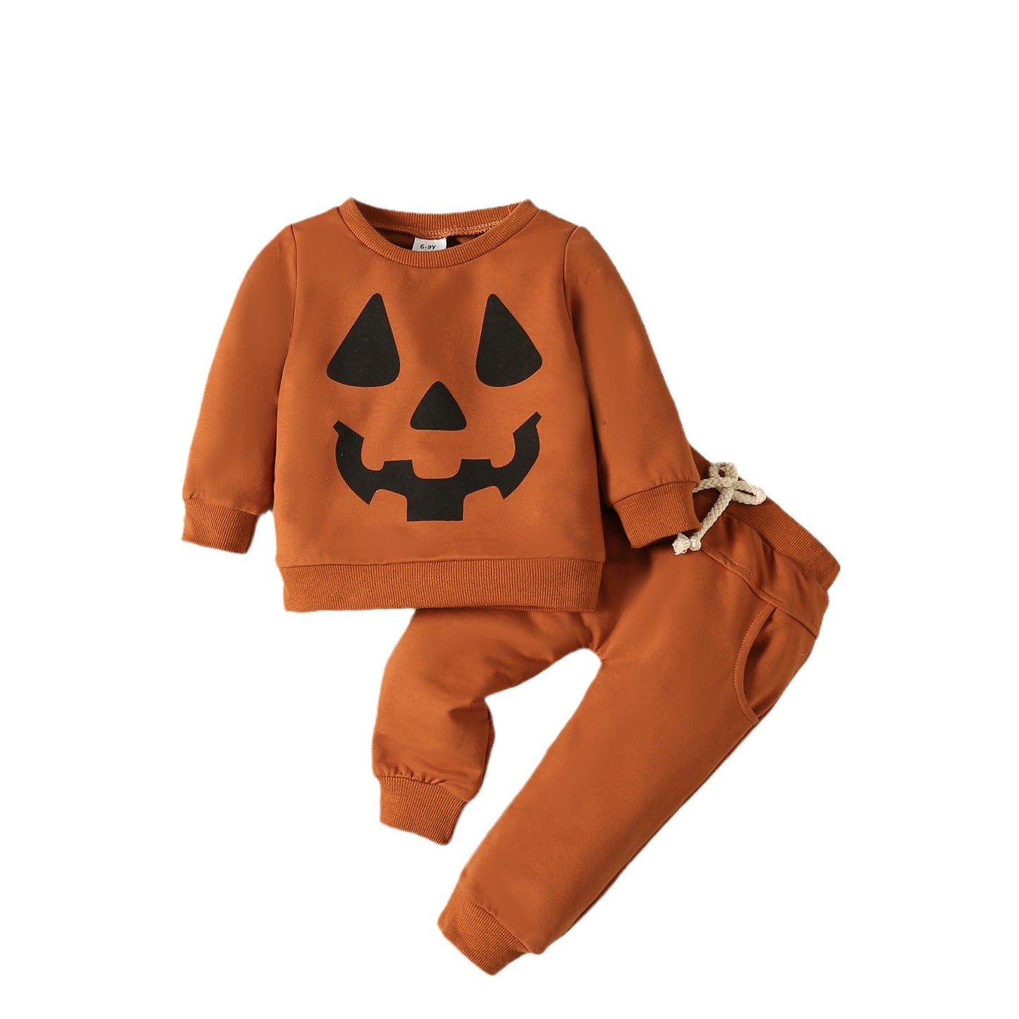 Halloween Grimace Casual Long Sleeve Sweatshirt Two-piece Set