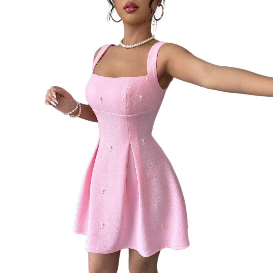 Suspender Dress Waist-tight Slimming A- Line Skirt