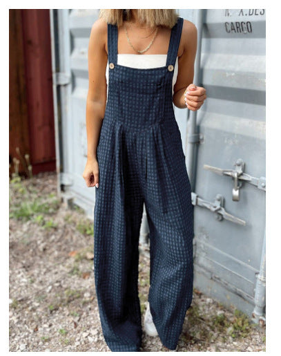 Women's Loose All-match Casual Printed Jumpsuit