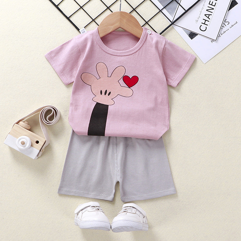 Baby T-shirt shorts cotton two-piece suit