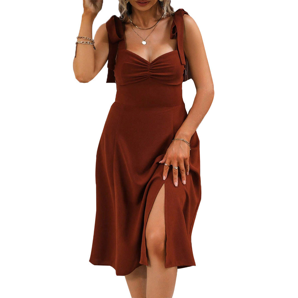 Women's Casual Slim-fit Slit High Sense French Dress