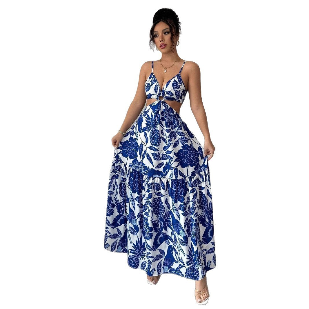 Summer New Halterneck Printed Sexy Elegant Dress