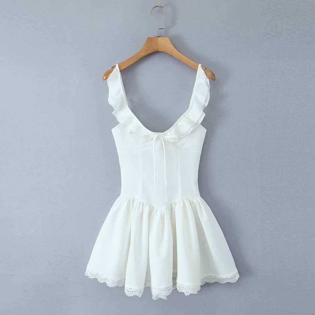 Spring New Women's Solid Color Pullover Sleeveless Side Strap Short Dress