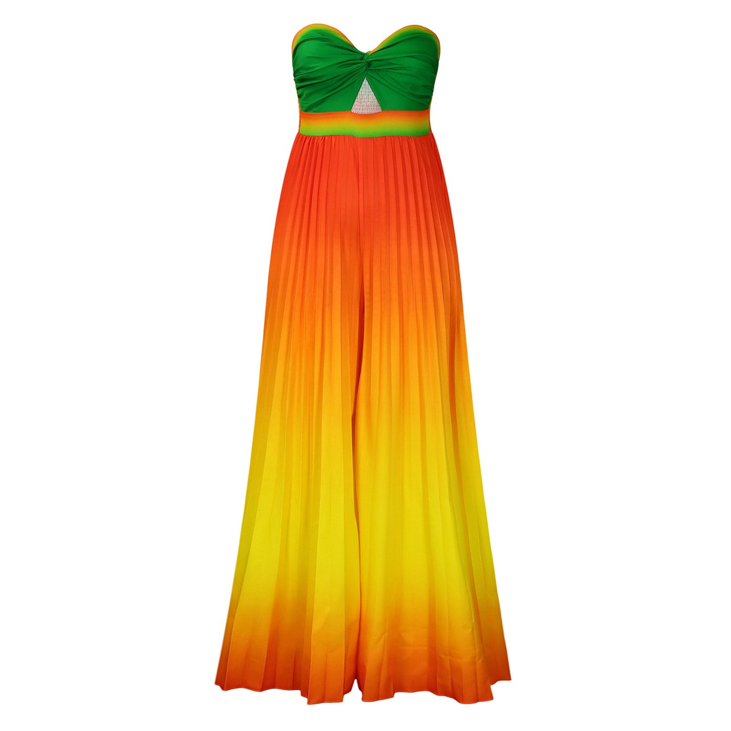 Summer Sexy Tube Top Backless Fashion Gradient Color Wide Leg Jumpsuit