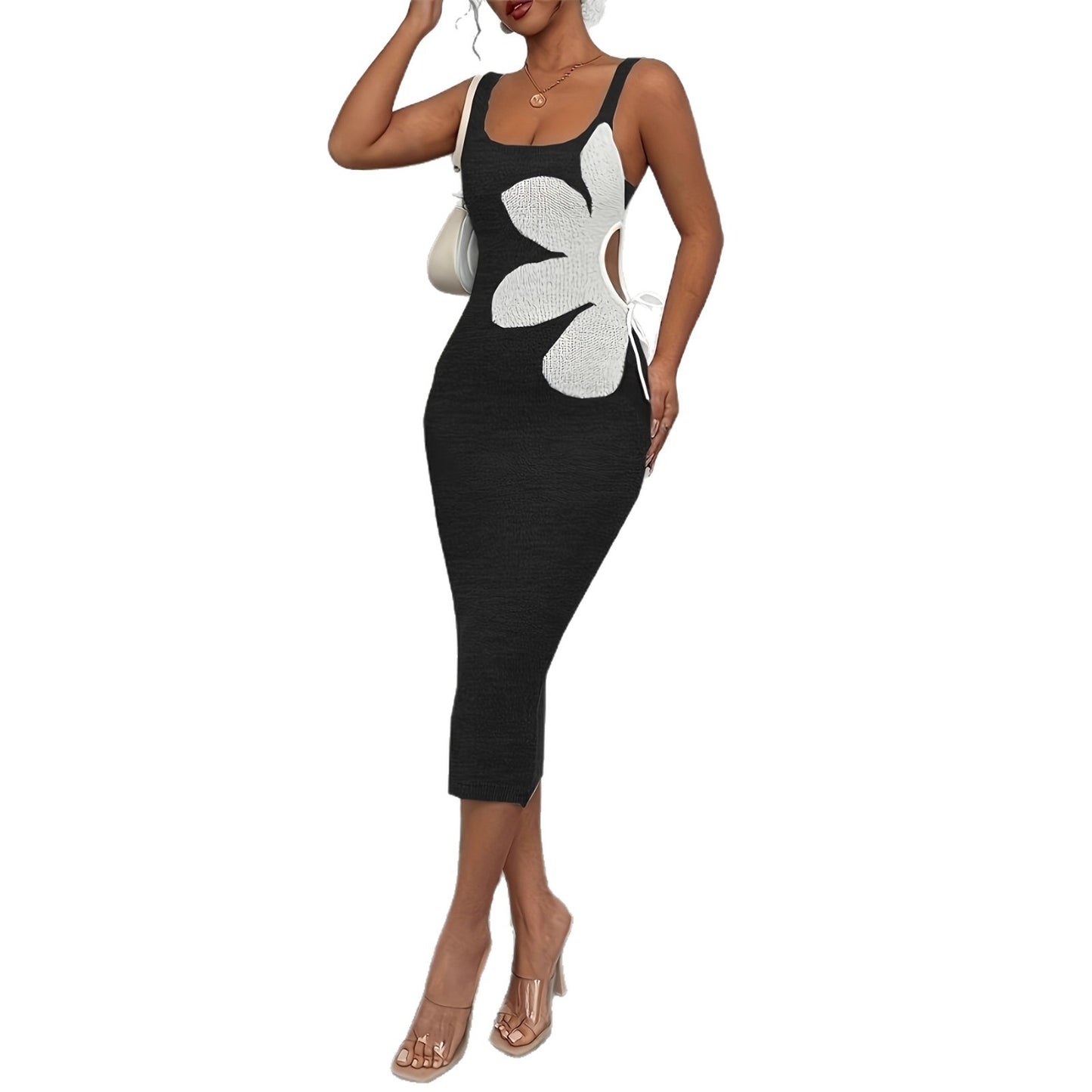 Women's Fashion Shoulder Strap Knitted Dress