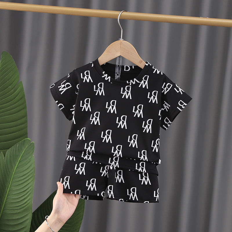 Children's Unisex Baby Suit Western Style Printed Suit Two-piece Set