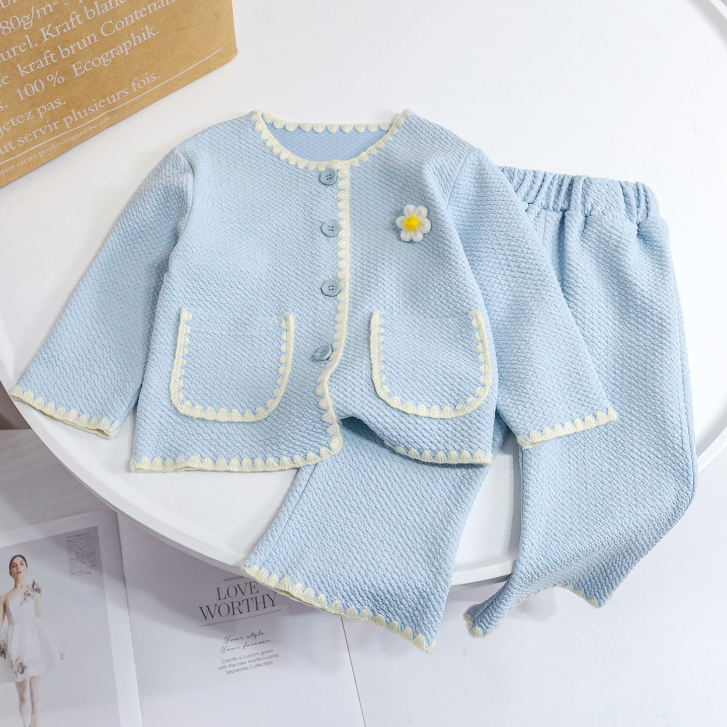 Girls Spring And Autumn Fashion Two-piece Set