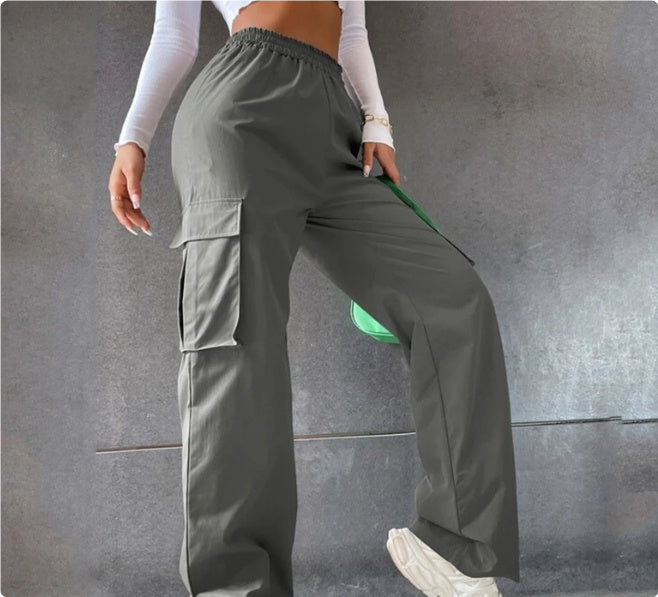 Beltless Trousers High Waist Wide Leg Straight