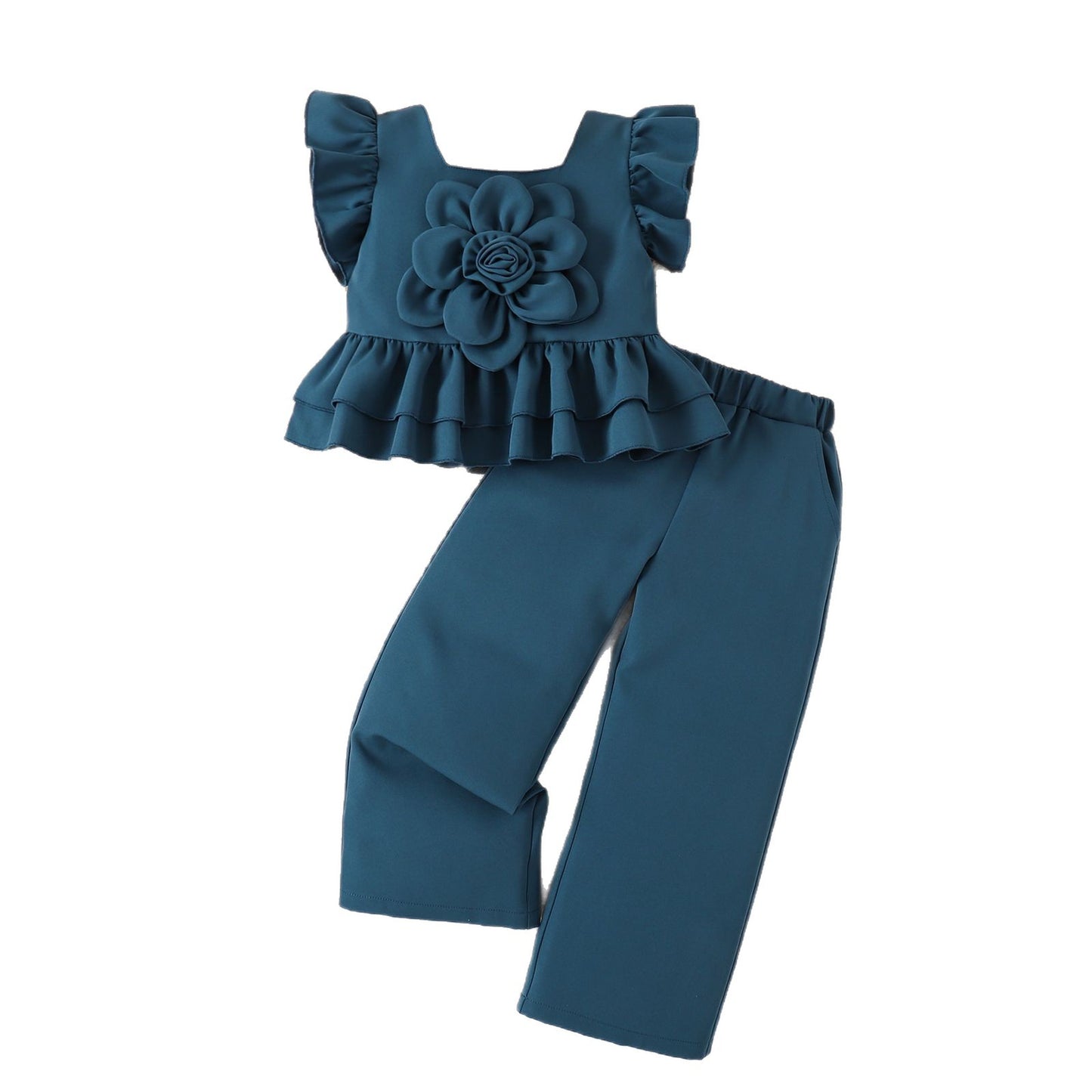 Top And Straight Pants Two-piece Set