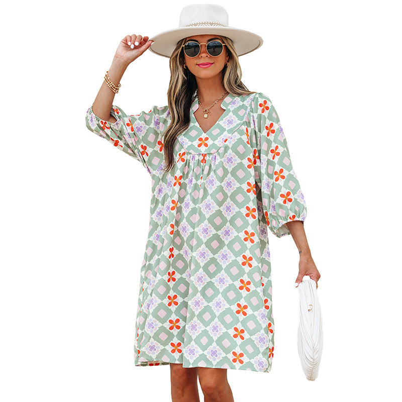 Pullover V-neck 34 Sleeve Dress