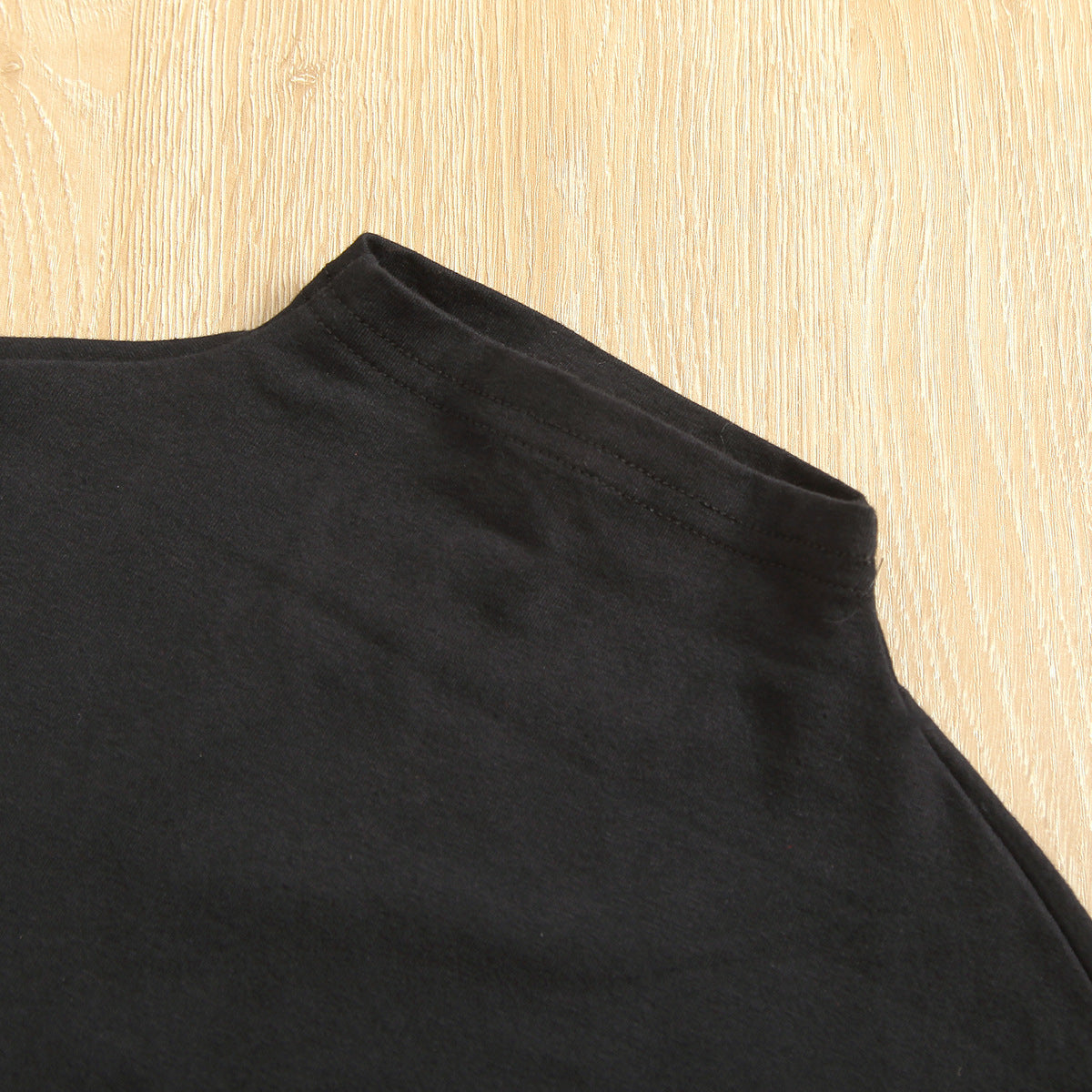 Black Long Sleeved Pullover Sweater Plaid Shorts Two Piece Autumn Outfit