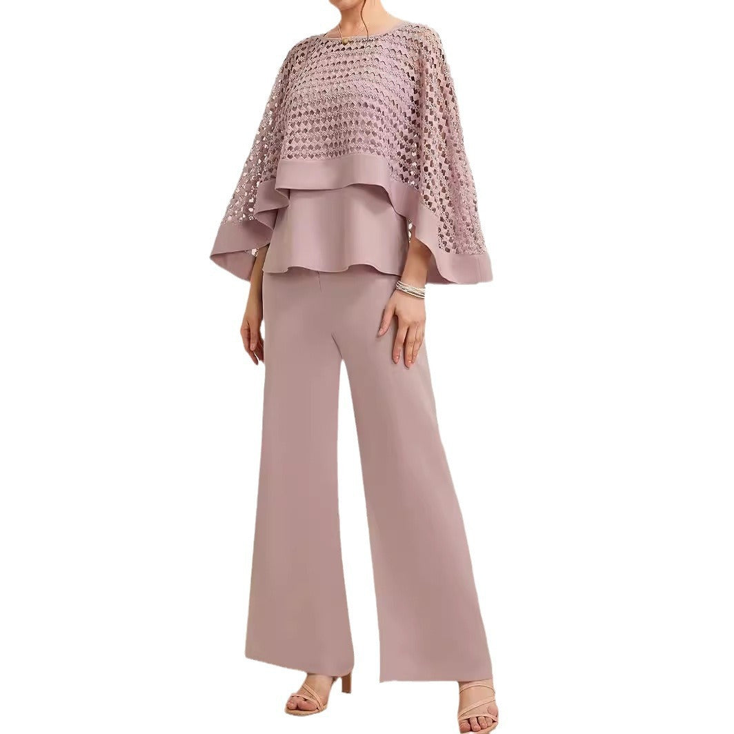 Women's Three-piece Shawl Wide-leg Trousers Fashion Casual Set