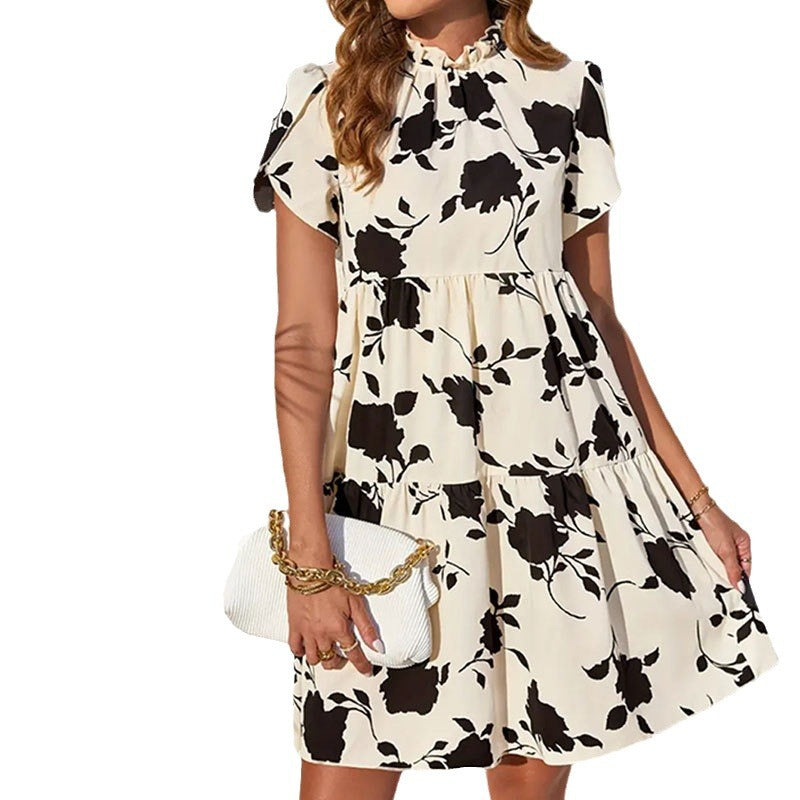 Doll Collar With Ruffled Hem Short Dress