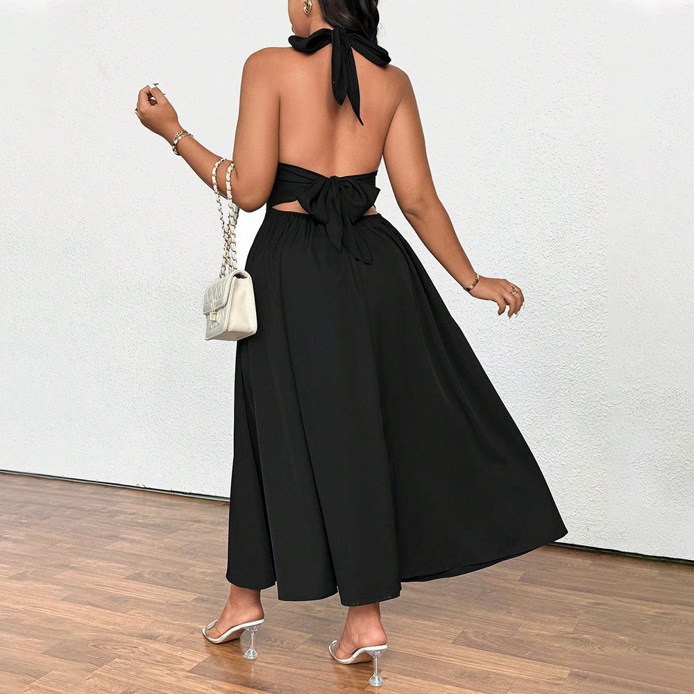 Plus Size Women's Clothing French Socialite Temperament V-neck Dress