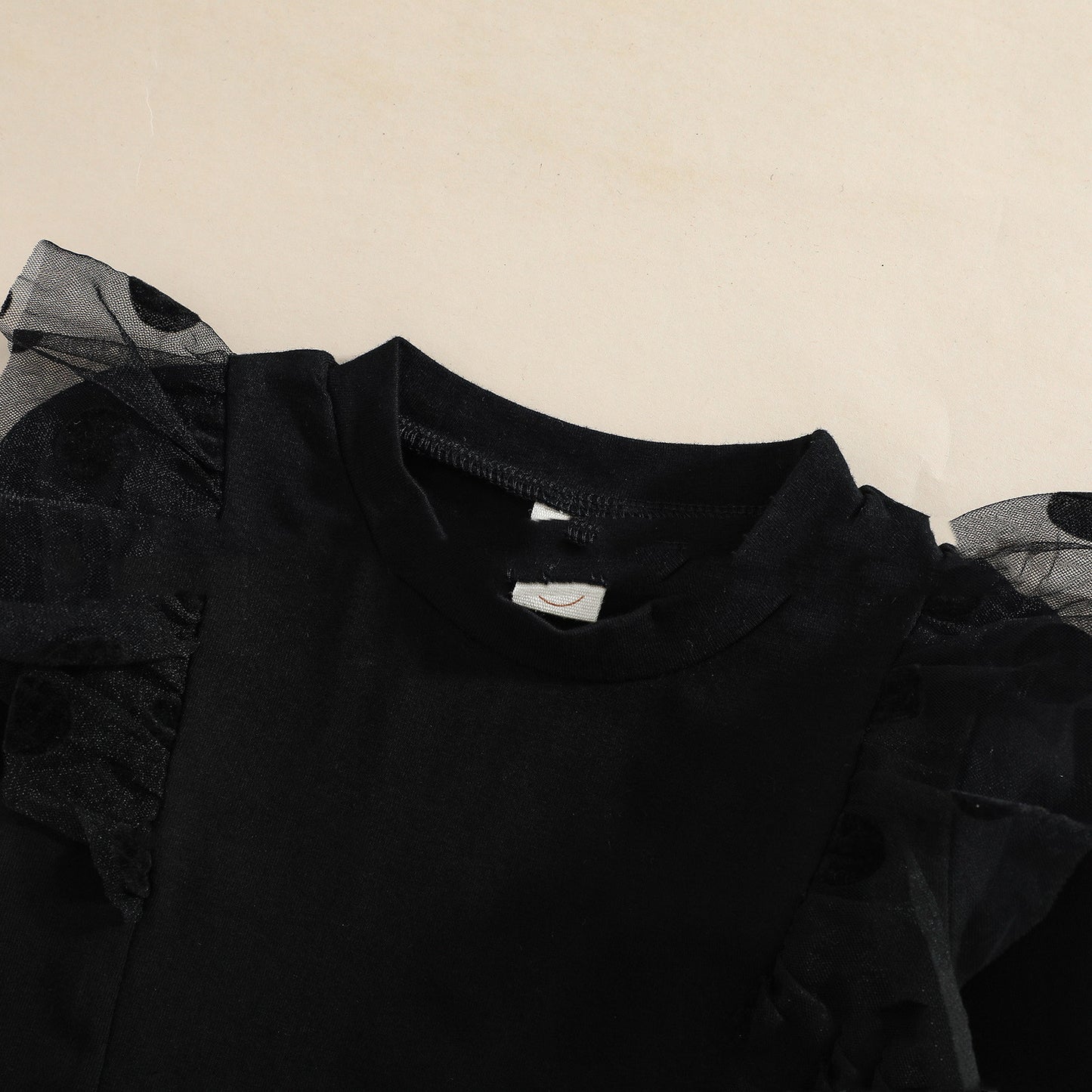 Red And Black Plaid Skirt Suit Black Polka Dot Flying Sleeve Two Piece