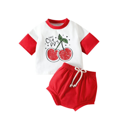 Printed Short-sleeved T-shirt Suit