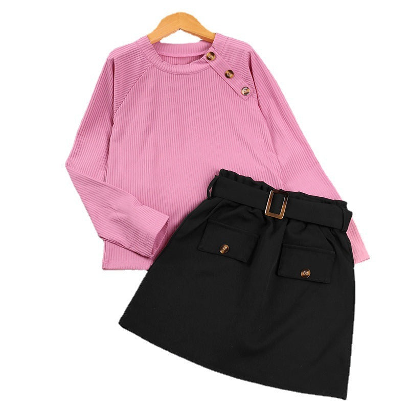 Spring And Autumn Long Sleeve Shirt Cotton Black Shorts