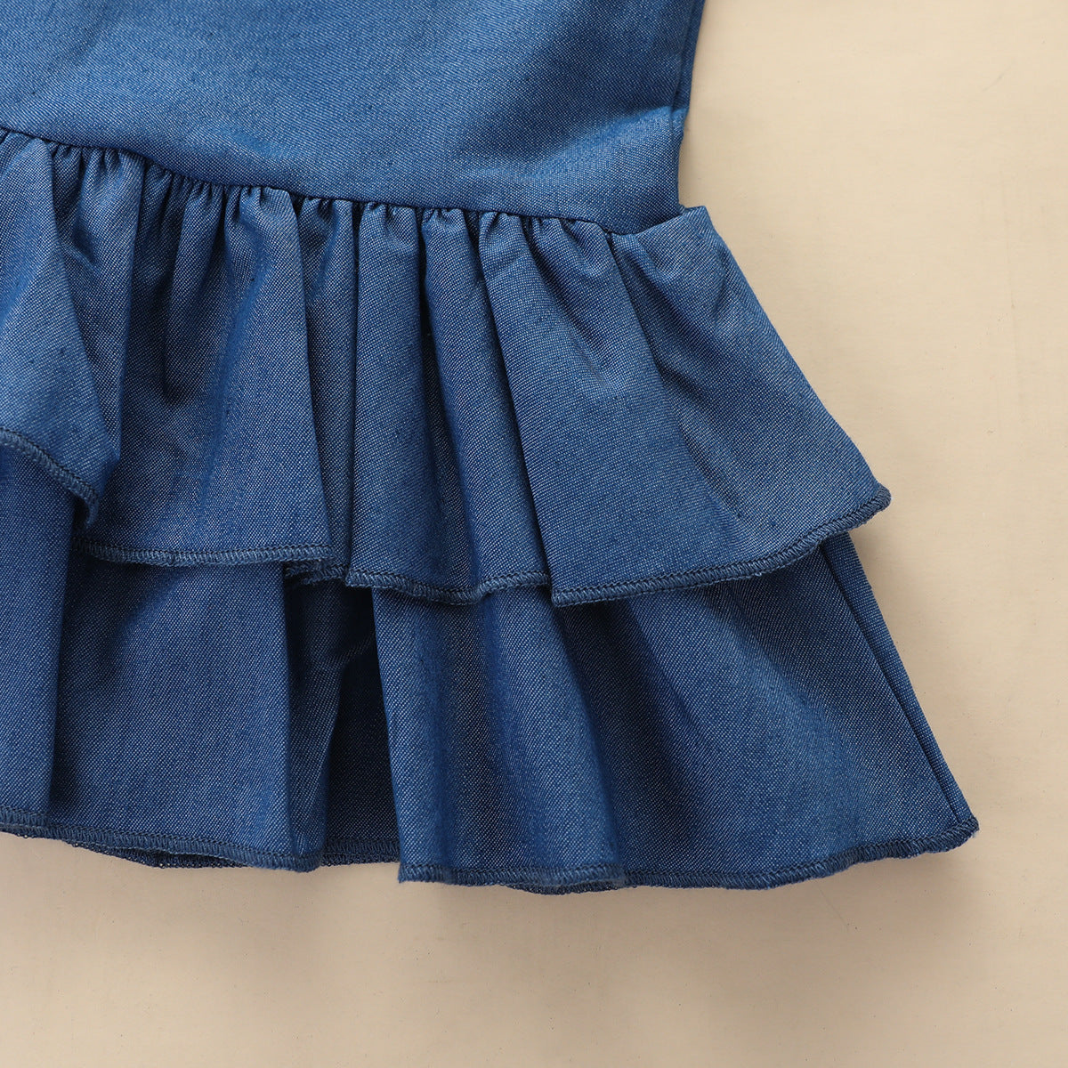 Girls Flare Sleeve Top Printed Trousers Blue