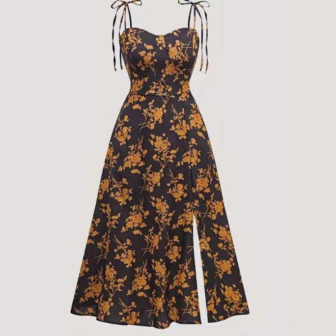 Waist-tight Sexy Floral Slimming Sling Dress