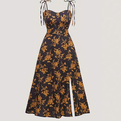 Waist-tight Sexy Floral Slimming Sling Dress