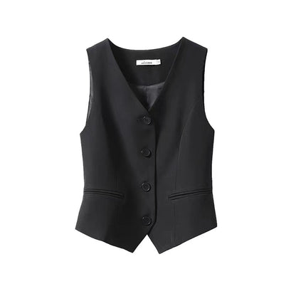 Women's Waistcoat Black Short Vest