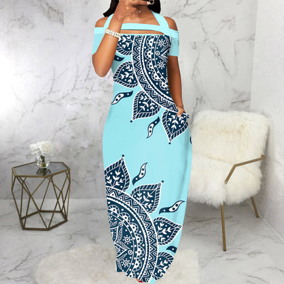 Digital Printing Off-the-shoulder Strap Tube Top Dress