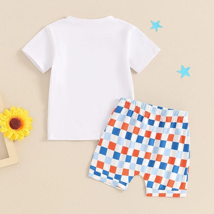 Baby English Print Summer T-shirt Shorts Set