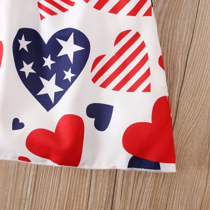 European And American Love Print Girls Dress