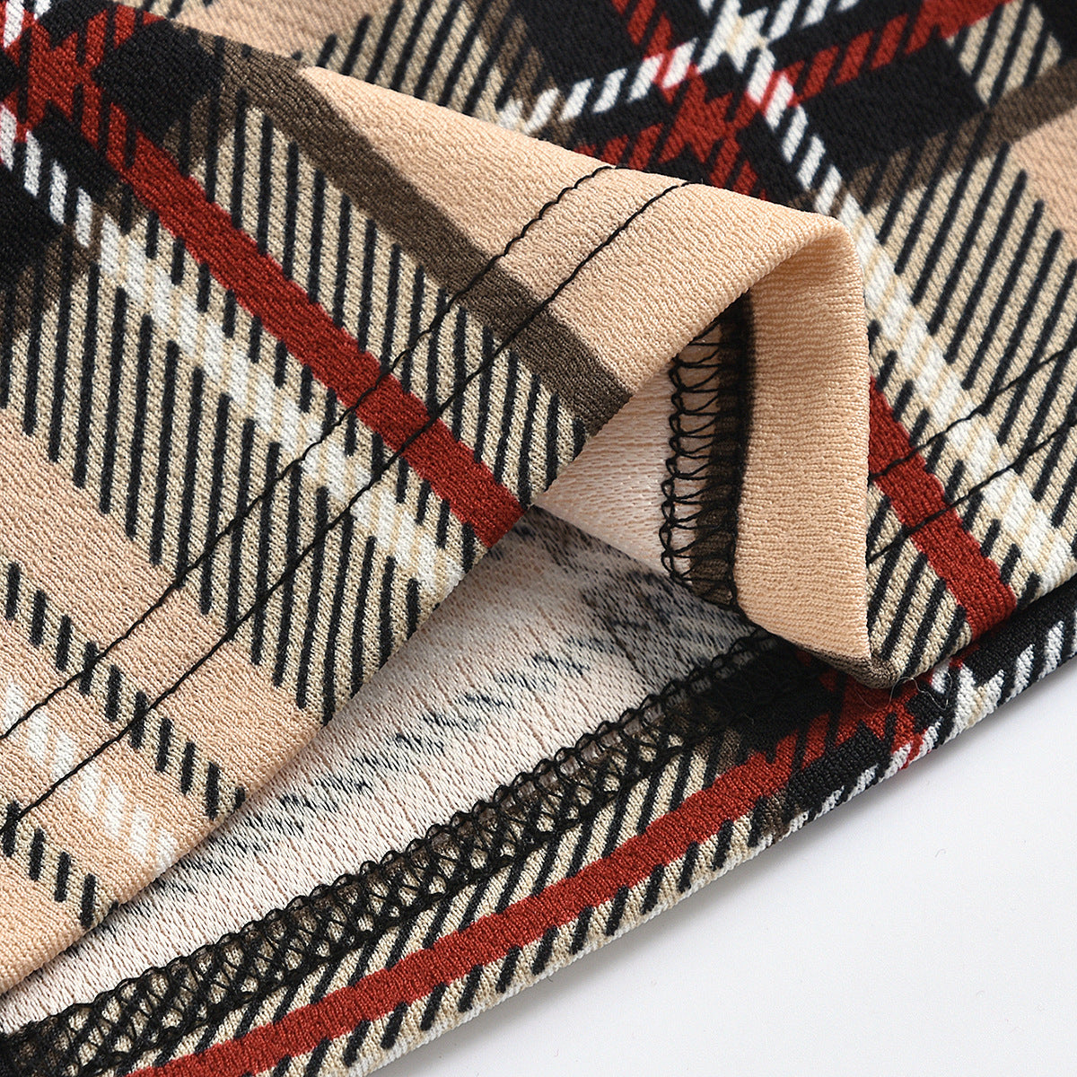 Girls Fashion Sleeveless Plaid Round Neck Dress