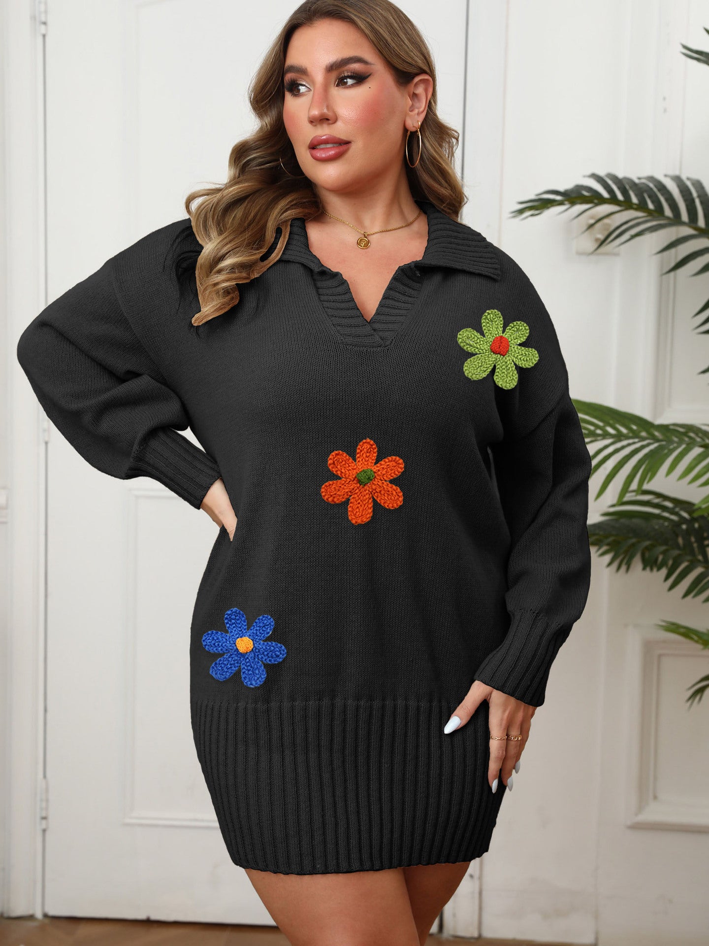 Wool Embroidery Flower Stitching Woolen Skirt