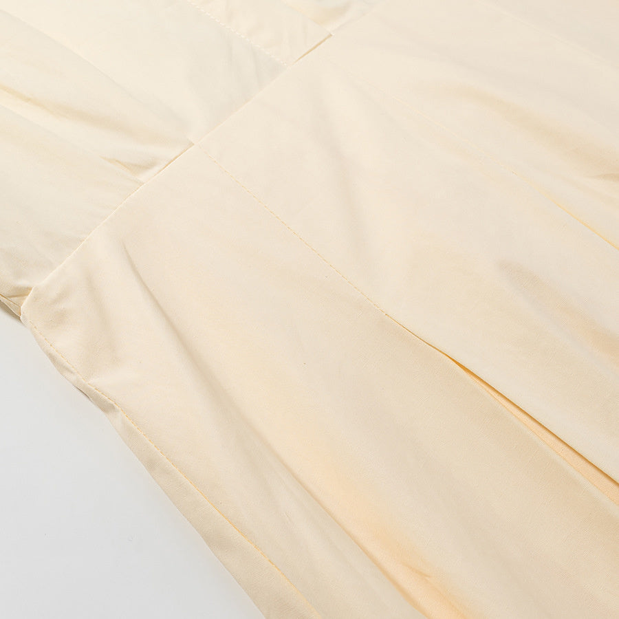 Women's Cotton Solid Color Long Sleeve Dress