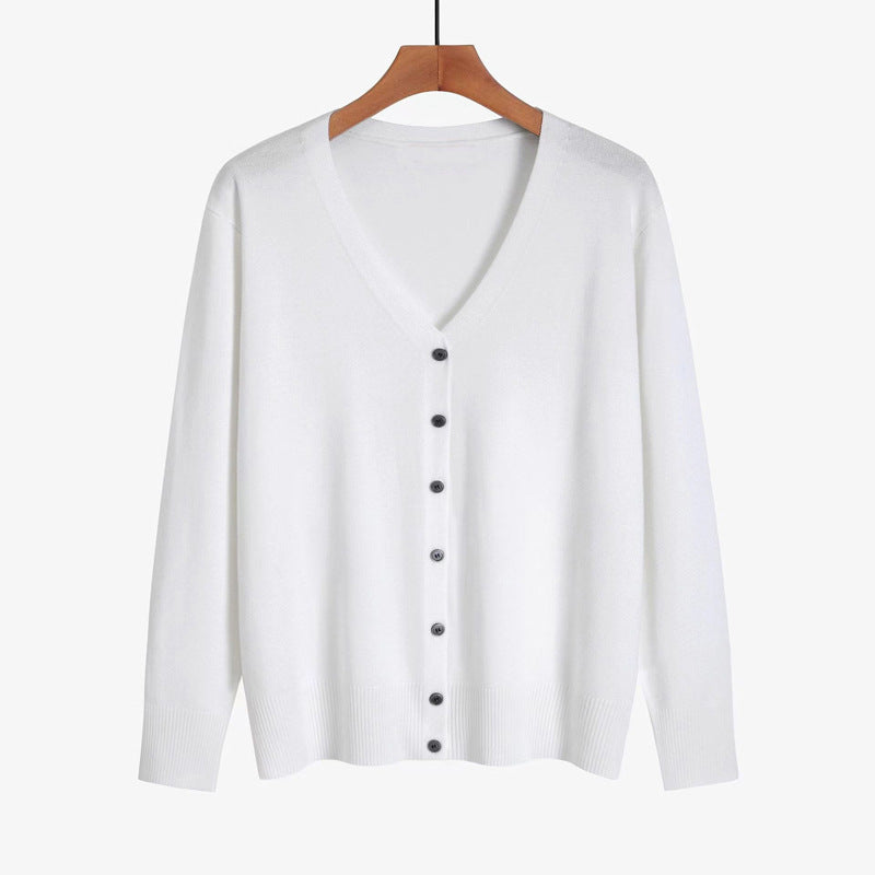 Autumn And Winter New V-neck Knitwear Long-sleeved Cardigan