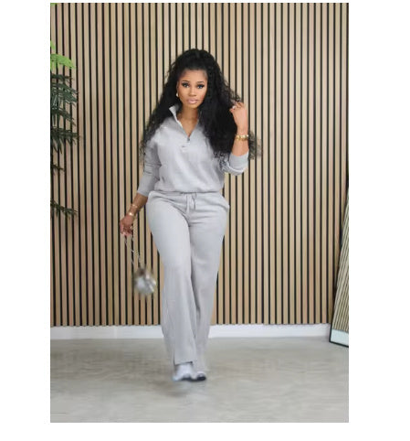 European And American Women's Clothing Sweater Two-piece Suit