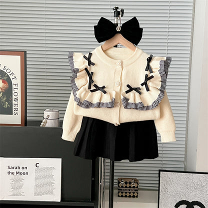 Internet Celebrity Ruffled Bow Little Princess Suit