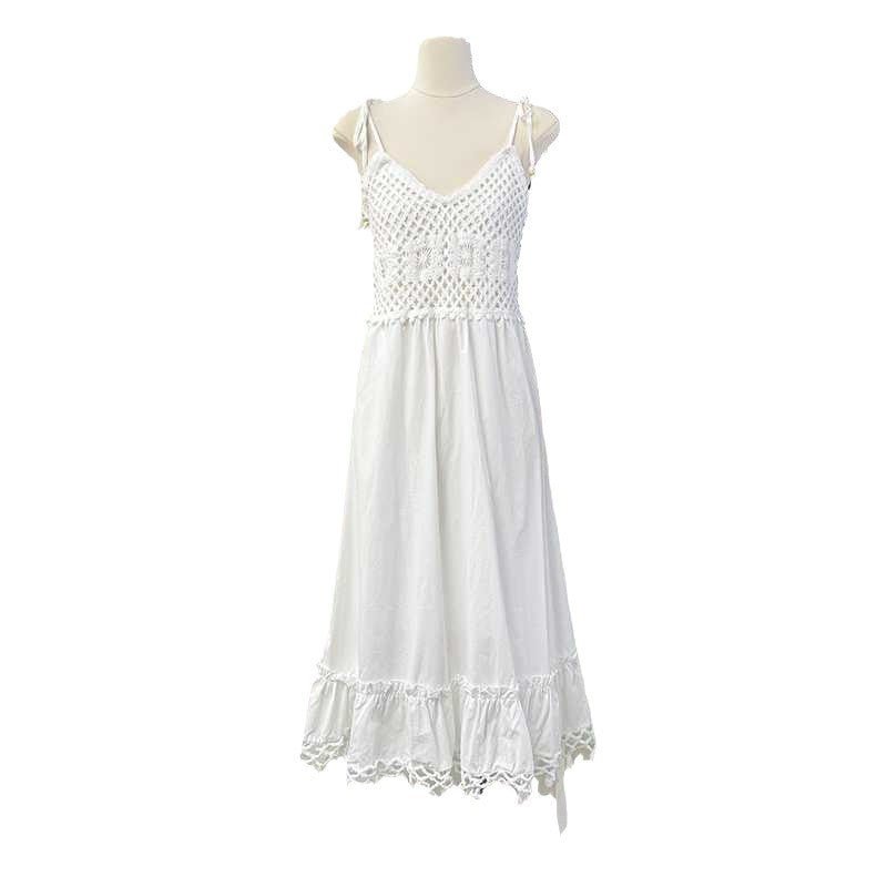 Hollow Sleeveless Sling Seaside Holiday Dress