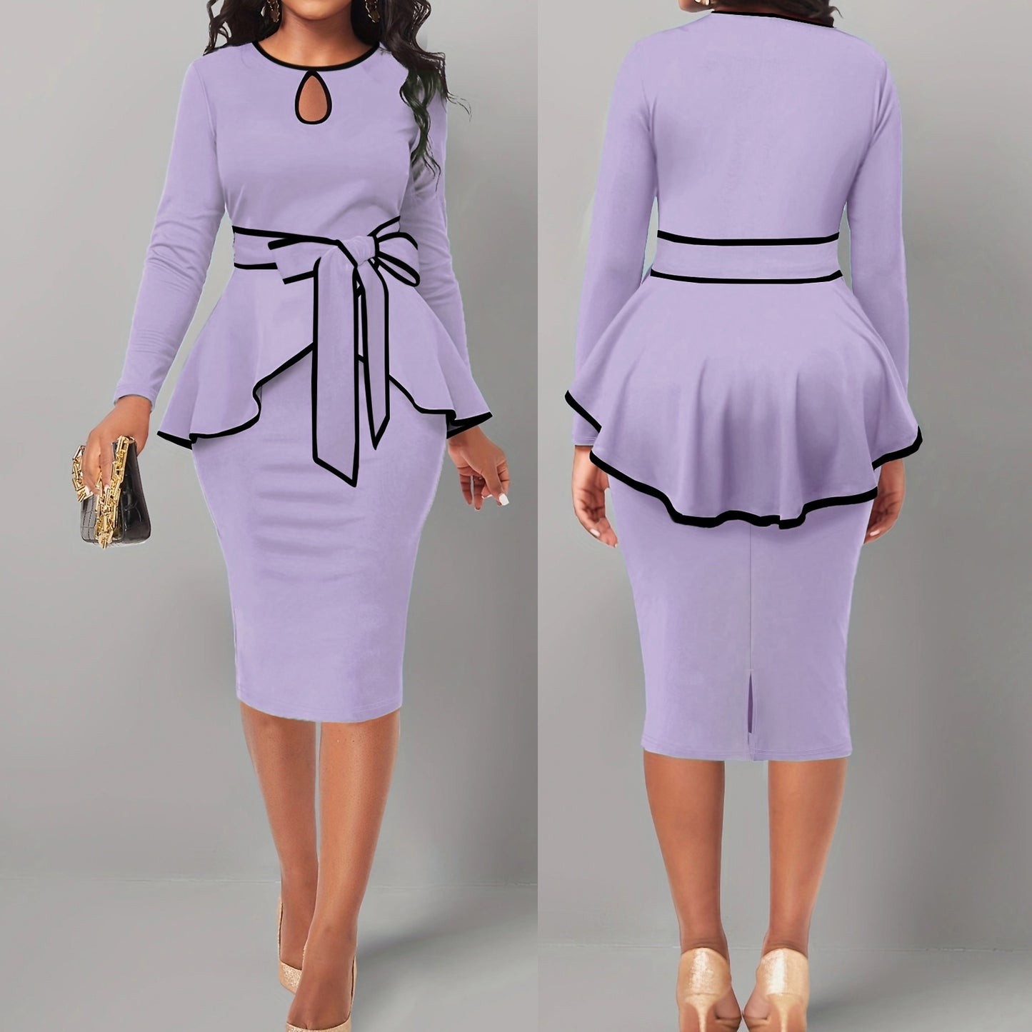 Irregular Suit Skirt Ruffle Top Back Slit Skirt