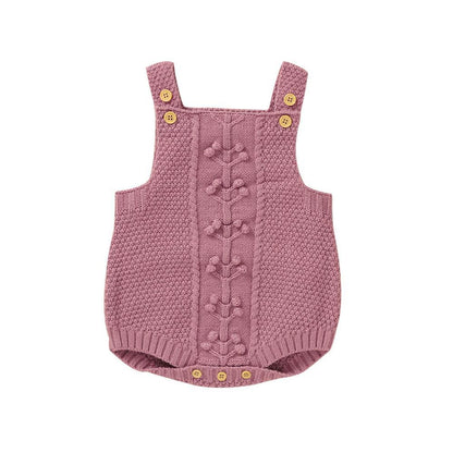 Vest Knitted Wool Handmade Bubble Ball Triangle Romper