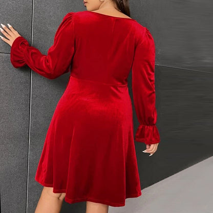 Women's Fashion Personalized Velvet Party Dress